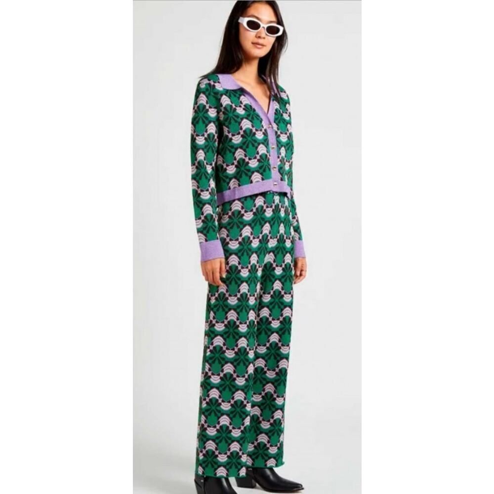 NWT Suncoo Jasper Pants – Vert Viscose Knit Jacquard, Size T1 (US S)